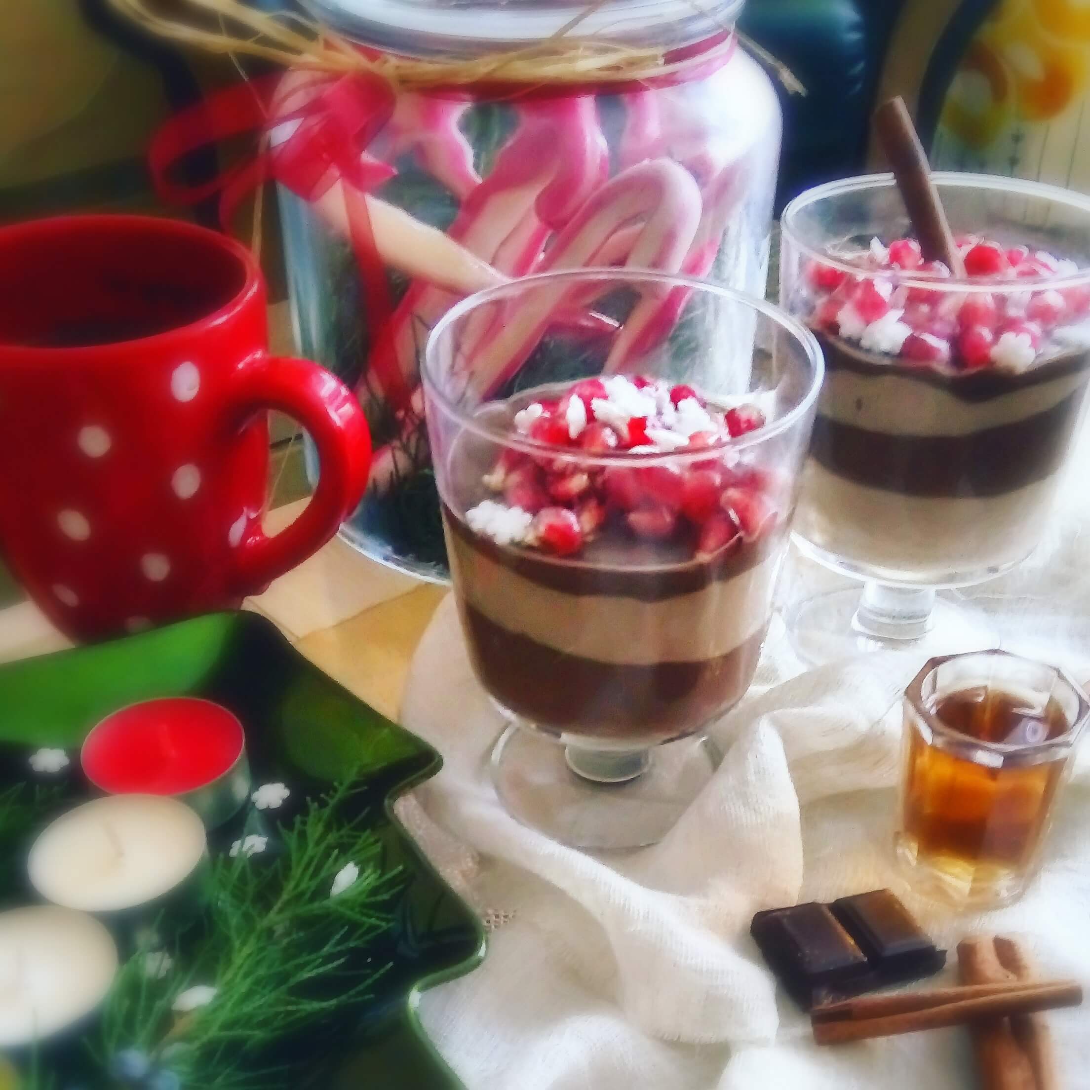 Házi rumos-étcsokis puding és mézeskalácsos puding rétegezve - 1. kép