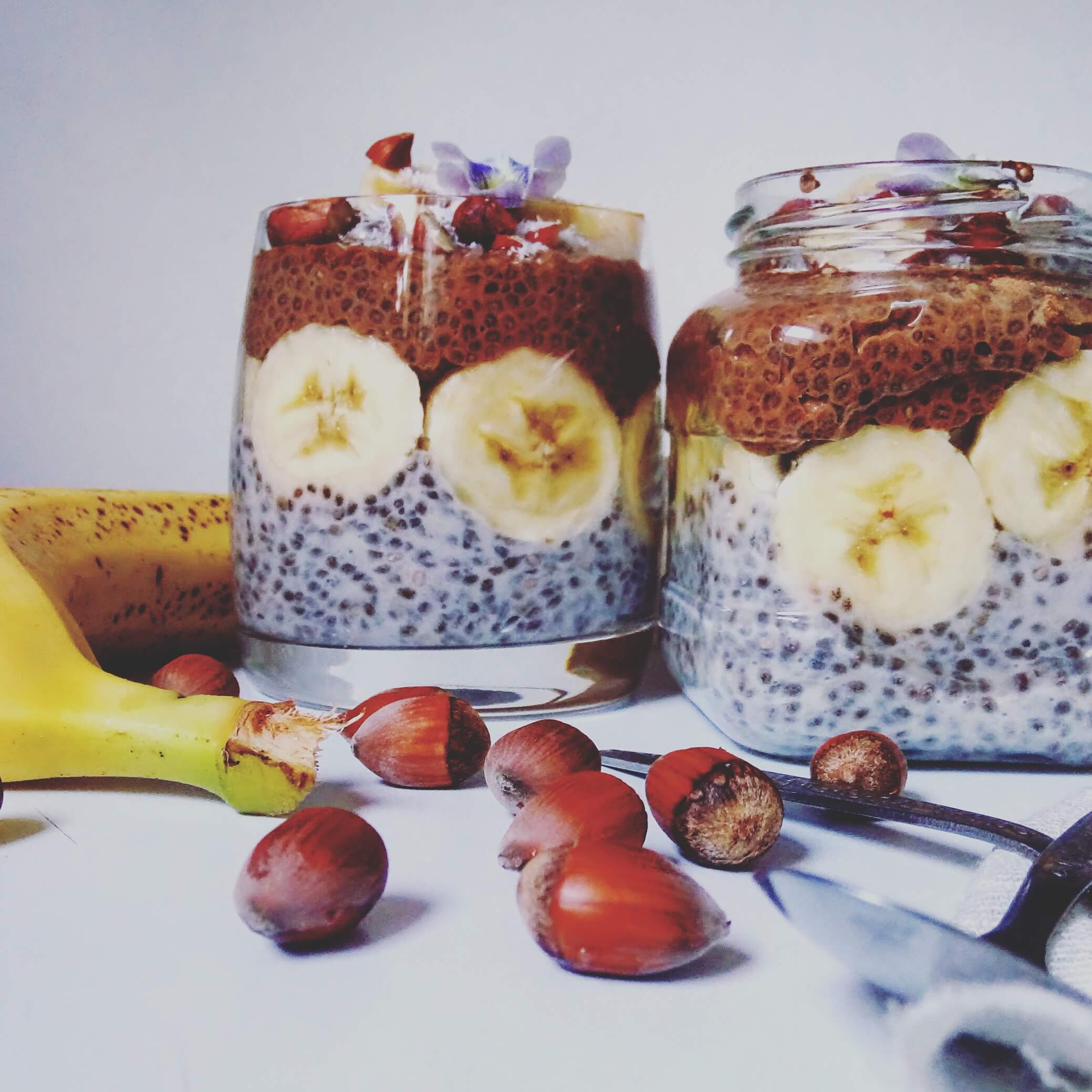 Kókusztejes chia puding kakaóval és banánnal - 1. kép
