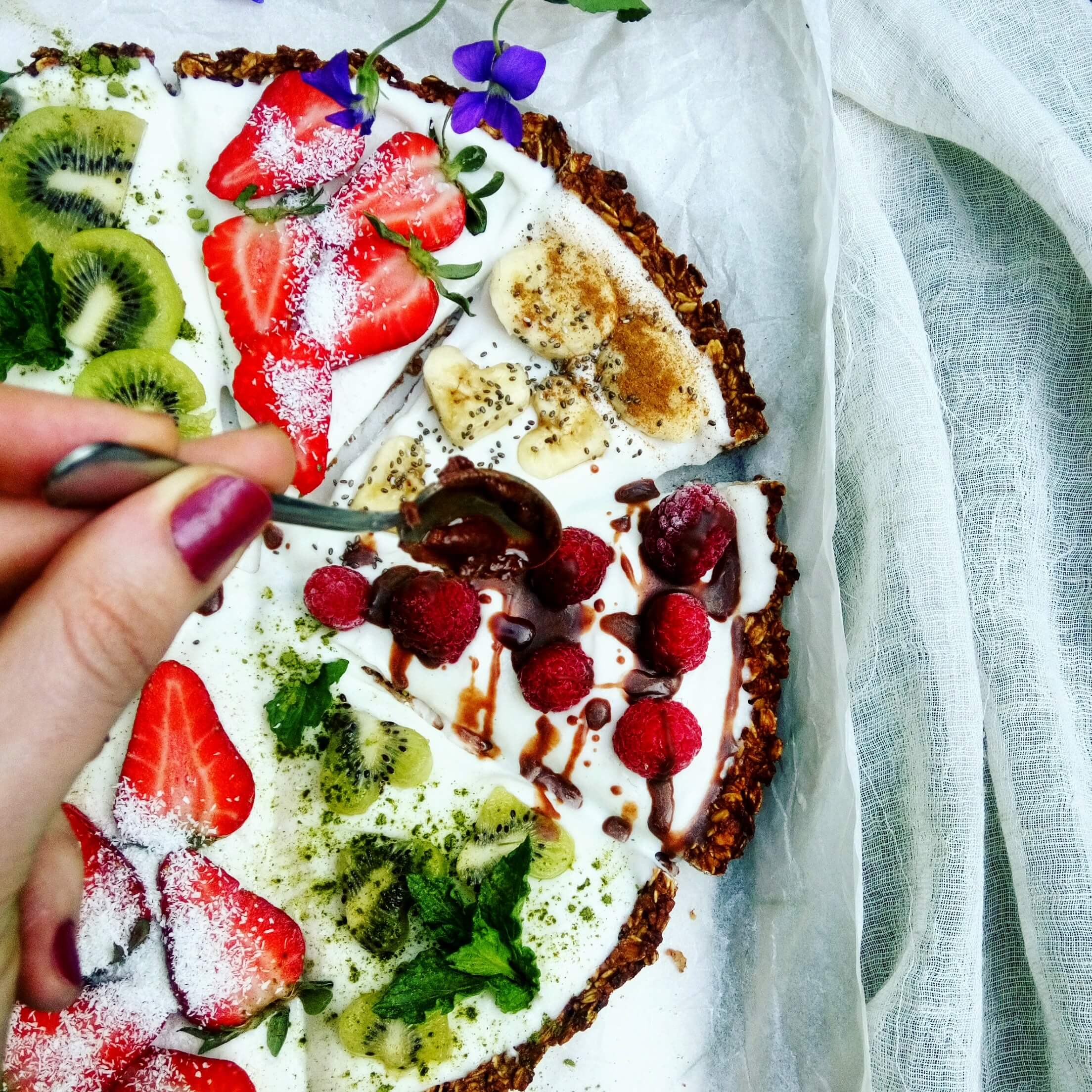 Gyümölcsös pizza (tojás-, glutén- és cukormentesen) - 3. kép