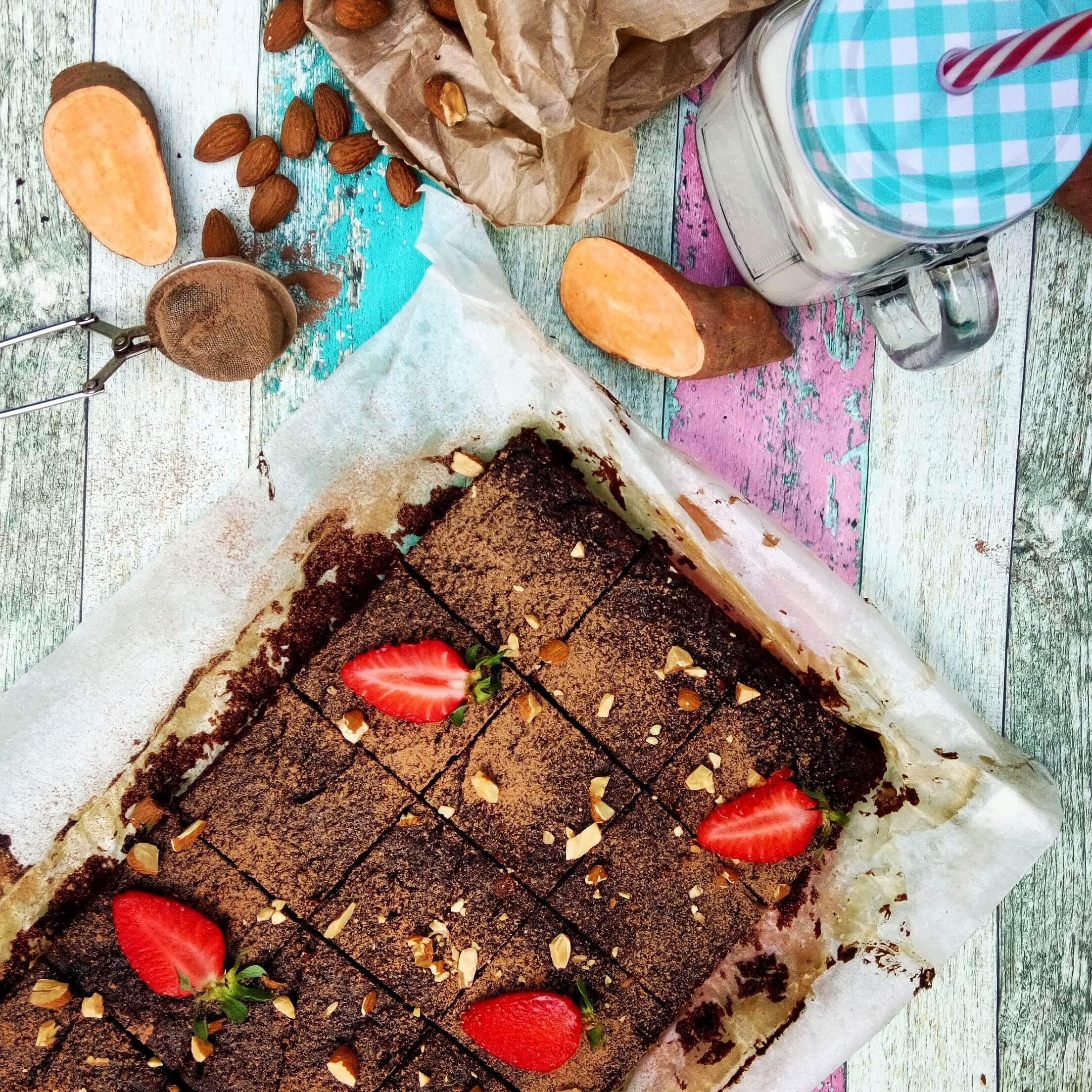 Batátás-mandulás brownie - 2. kép