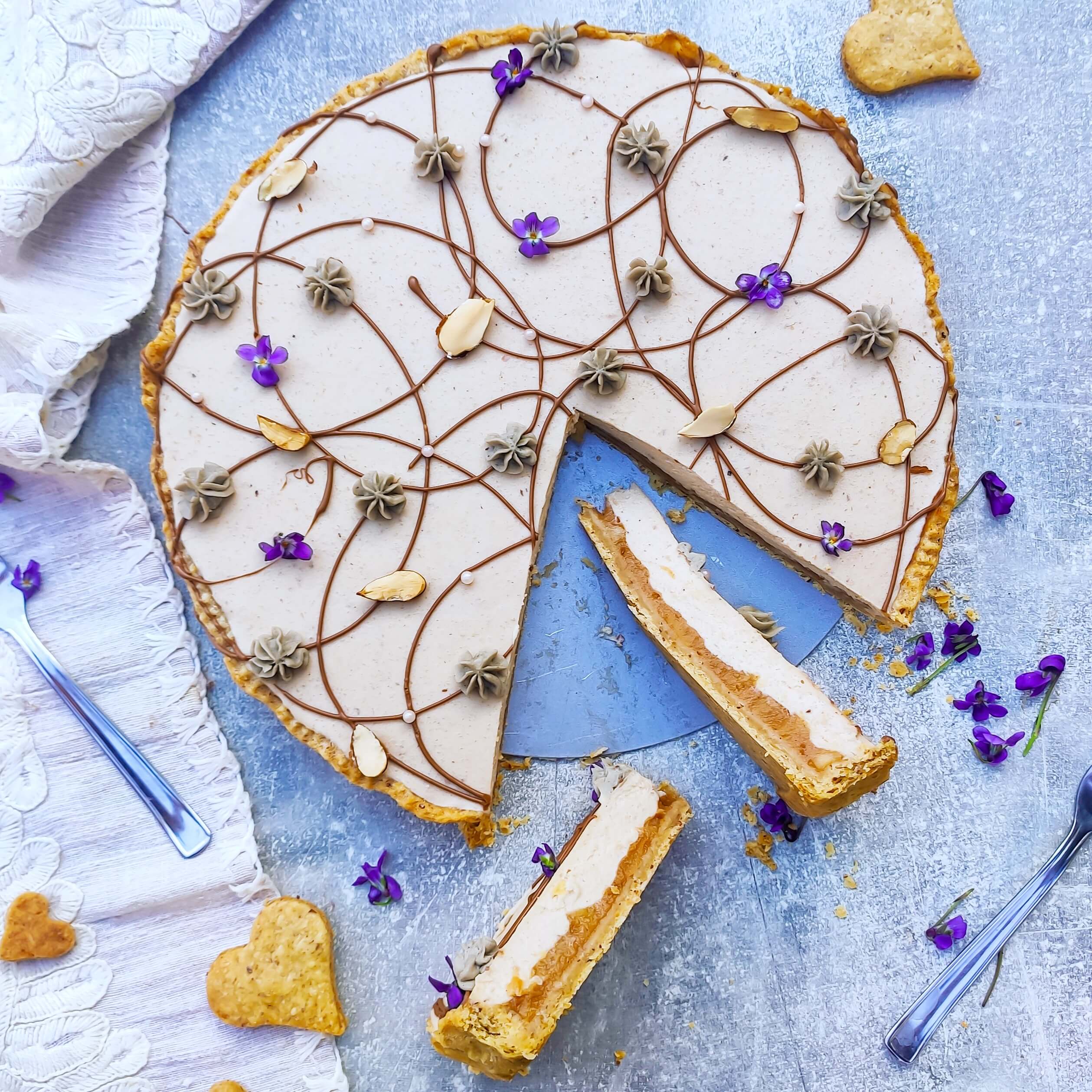 Mandulás-birsalmás gesztenyemousse tart - 1. kép
