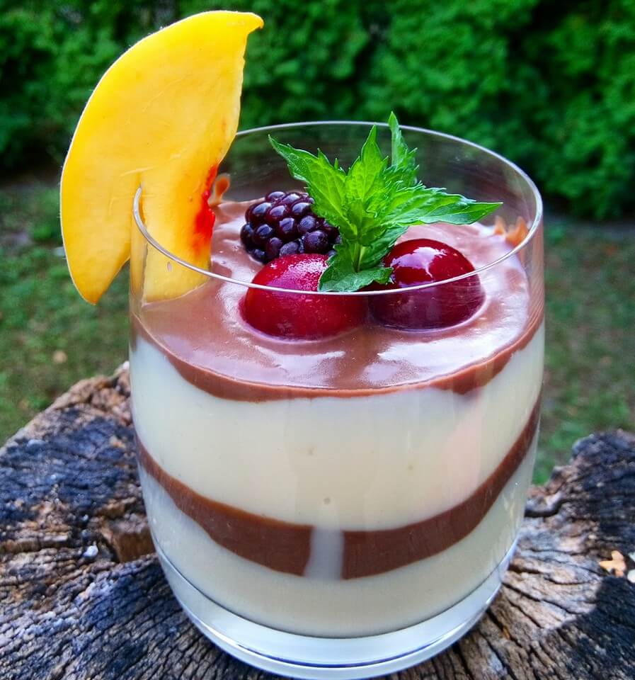 Házi étcsokis puding és whiskeys karamellpuding rétegezve - 1. kép